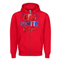 Red red white boujee Zipper Hoodie - MaliasSmallBusiness
