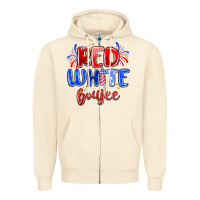 Sandshell red white boujee Zipper Hoodie - MaliasSmallBusiness