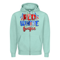 Seafoam red white boujee Zipper Hoodie - MaliasSmallBusiness