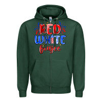 Sports Green red white boujee Zipper Hoodie - MaliasSmallBusiness