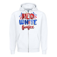 White red white boujee Zipper Hoodie - MaliasSmallBusiness
