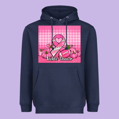 Tackle Cancer Pumpkins Football And Ribbon Heavyweight Hoodie Designed By Jasminsmagicworld