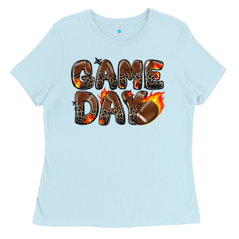 Game Day Football Leopard Ladies Tee by Zillion Design Studio | Teevron