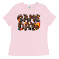 Bubblegum Pink game day football leopard Ladies Tee - Zillion Design Studio