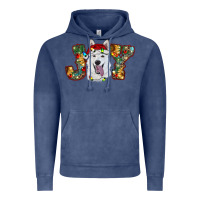Vintage Denim white shepherd christmas joy Vintage Hoodie - RanaPortraitStore