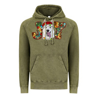 Vintage Olive white shepherd christmas joy Vintage Hoodie - RanaPortraitStore