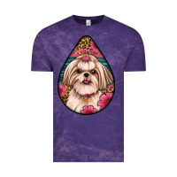 Cloud Purple shih tzu teardrop earrings Vintage Tee - Artiststas