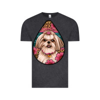 Vintage Black shih tzu teardrop earrings Vintage Tee - Artiststas