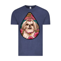 Vintage Denim shih tzu teardrop earrings Vintage Tee - Artiststas