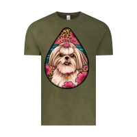 Vintage Olive shih tzu teardrop earrings Vintage Tee - Artiststas
