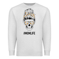 Oatmeal Heather Daisy Mom Skull Premium Sweatshirt - Bettercallsaul