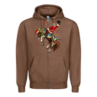 Chestnut christmas cowboy santa Zipper Hoodie - MaliasSmallBusiness