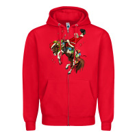 Red christmas cowboy santa Zipper Hoodie - MaliasSmallBusiness
