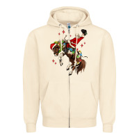 Sandshell christmas cowboy santa Zipper Hoodie - MaliasSmallBusiness