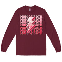 Burgundy mom of both girls Long Sleeve Tee - MaliasSmallBusiness