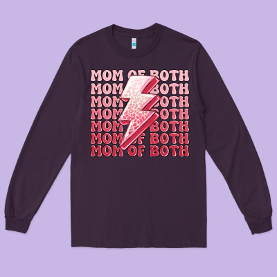 Mom Of Both Girls Long Sleeve Tee Designed By Maliassmallbusiness