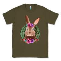 Army Green western leopard and flowers easter bunny Classic Tee - Jasminsmagicworld