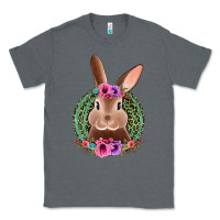 Charcoal Heather western leopard and flowers easter bunny Classic Tee - Jasminsmagicworld
