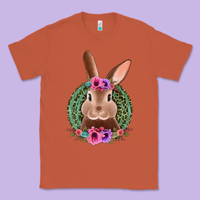 Western Leopard And Flowers Easter Bunny Classic Tee Designed By Jasminsmagicworld