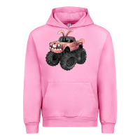 Fuchsia Pink Easter monster truck Easter Day Urban Hoodie - HowdyJamesFarm