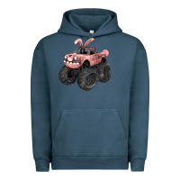 Pigment Midnight Navy Easter monster truck Easter Day Urban Hoodie - HowdyJamesFarm