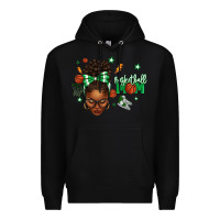 Black Afro Messy Bun Full Face Basketball Mom Premium Hoodie - texasbilliewilder