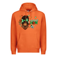 Carrot Afro Messy Bun Full Face Basketball Mom Premium Hoodie - texasbilliewilder