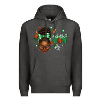 Charcoal Heather Afro Messy Bun Full Face Basketball Mom Premium Hoodie - texasbilliewilder