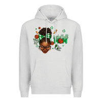 Dove Grey Afro Messy Bun Full Face Basketball Mom Premium Hoodie - texasbilliewilder