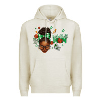 Oatmeal Heather Afro Messy Bun Full Face Basketball Mom Premium Hoodie - texasbilliewilder