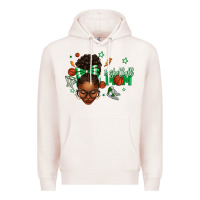 Pale Pink Afro Messy Bun Full Face Basketball Mom Premium Hoodie - texasbilliewilder