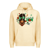 Pina Colada Afro Messy Bun Full Face Basketball Mom Premium Hoodie - texasbilliewilder