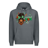Rock Afro Messy Bun Full Face Basketball Mom Premium Hoodie - texasbilliewilder