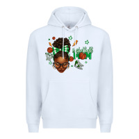 White Afro Messy Bun Full Face Basketball Mom Premium Hoodie - texasbilliewilder