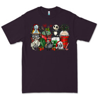 Plum Christmas cartoon characters coffee cups Premium Tee - Zillion Design Studio