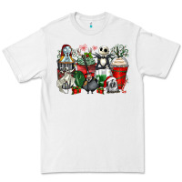 White Christmas cartoon characters coffee cups Premium Tee - Zillion Design Studio
