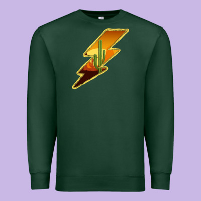 Cactus Sunset Lightning Premium Sweatshirt Designed By Bettercallsaul