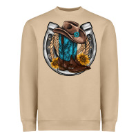 Mushroom western horseshoe boots hat rope sunflower Heavyweight Sweatshirt - AdoDesignShop