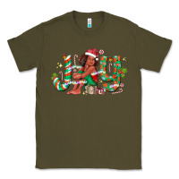 Army Green Joy Girl Black Classic Tee - CowhideDigitalArt