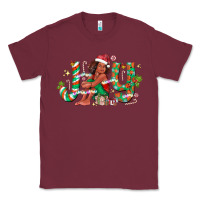 Burgundy Joy Girl Black Classic Tee - CowhideDigitalArt