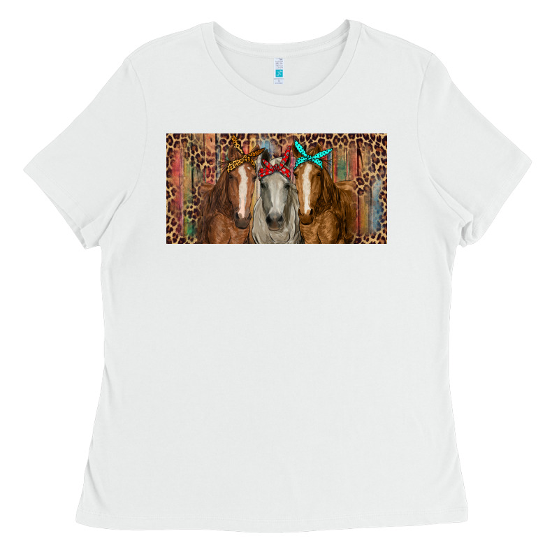 Horses With Serape And Leopard Ladies Tee by RanaPortraitStore | Teevron