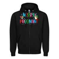 Black merry and pregnant Zipper Hoodie - MaliasSmallBusiness