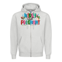 Dove Grey merry and pregnant Zipper Hoodie - MaliasSmallBusiness