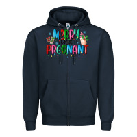 Navy merry and pregnant Zipper Hoodie - MaliasSmallBusiness
