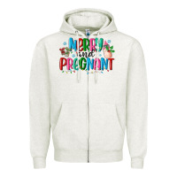 Merry And Pregnant Zipper Hoodie | Teevron