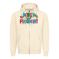 Sandshell merry and pregnant Zipper Hoodie - MaliasSmallBusiness