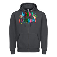 Smoke merry and pregnant Zipper Hoodie - MaliasSmallBusiness
