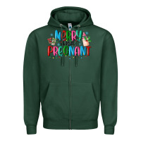 Sports Green merry and pregnant Zipper Hoodie - MaliasSmallBusiness