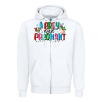 White merry and pregnant Zipper Hoodie - MaliasSmallBusiness