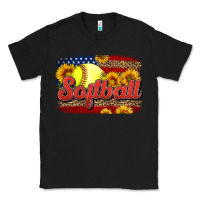 Black Western American Flag Softball Classic Tee - LillyAllenDesigns